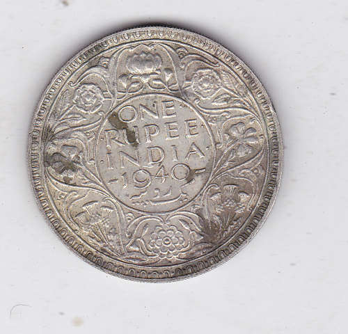 INDIA 1 RUPEE 1940 SILVER