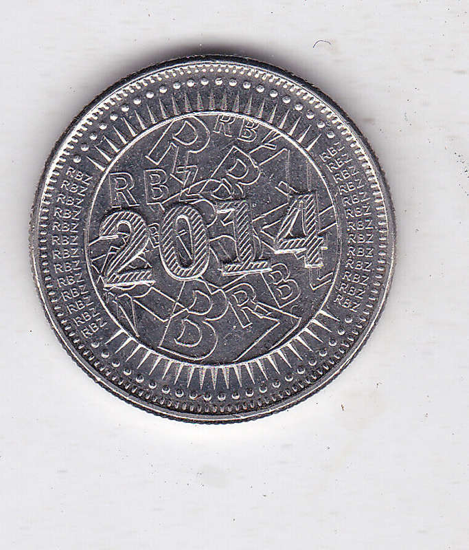 ZIMBABWE 25 CENTS BOND COIN 2014 EF