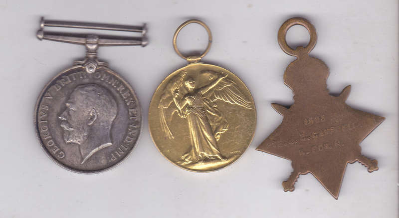 WWI TRIO 1583 PTE. J.C.CAMPBELL K.EDW.H.