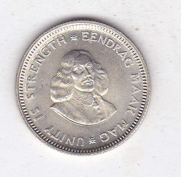 SOUTH AFRICA 5 CENTS 1963 SILVER EF