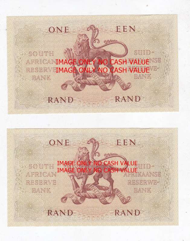 SOUTH AFRICA R1 PAIR RISSIK 1961 A84 364231/2 - ABOUT UNCIRCULATED