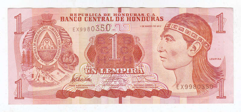 HONDURAS 1 LEMPIRA 2012 HIGH GRADE