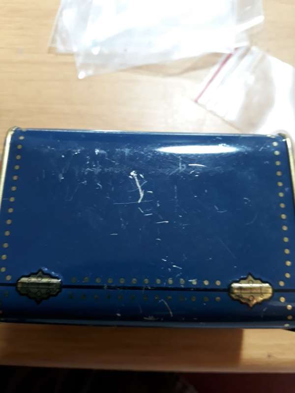 VINTAGE STANDARD BANK MONEY BOX TIN- MY TREASURE CHEST
