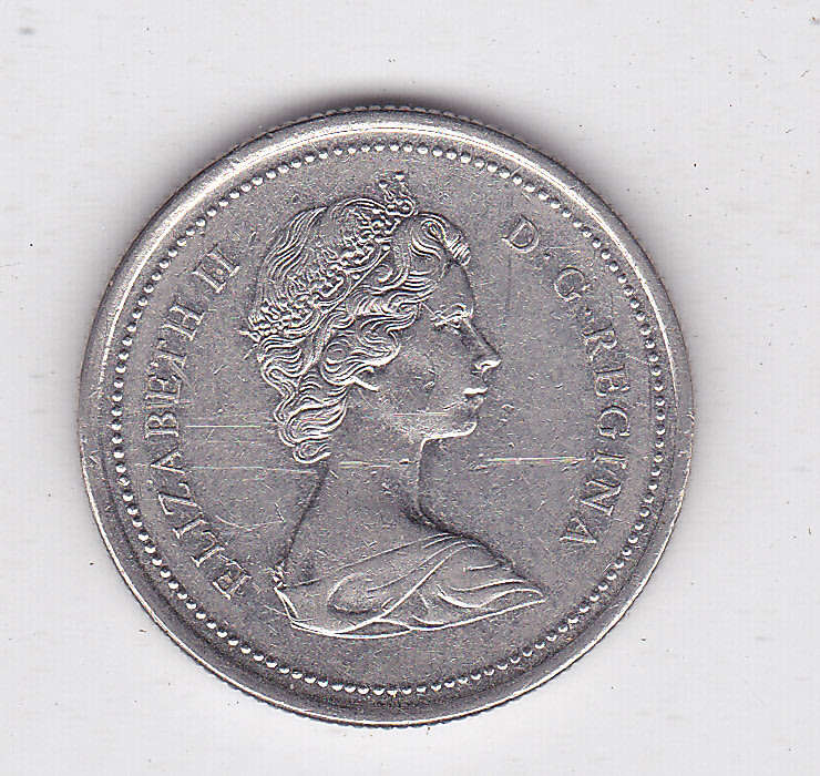 CANADA 25 CENTS 1973 MOUNTIES 1873-1973 HIGH GRADE