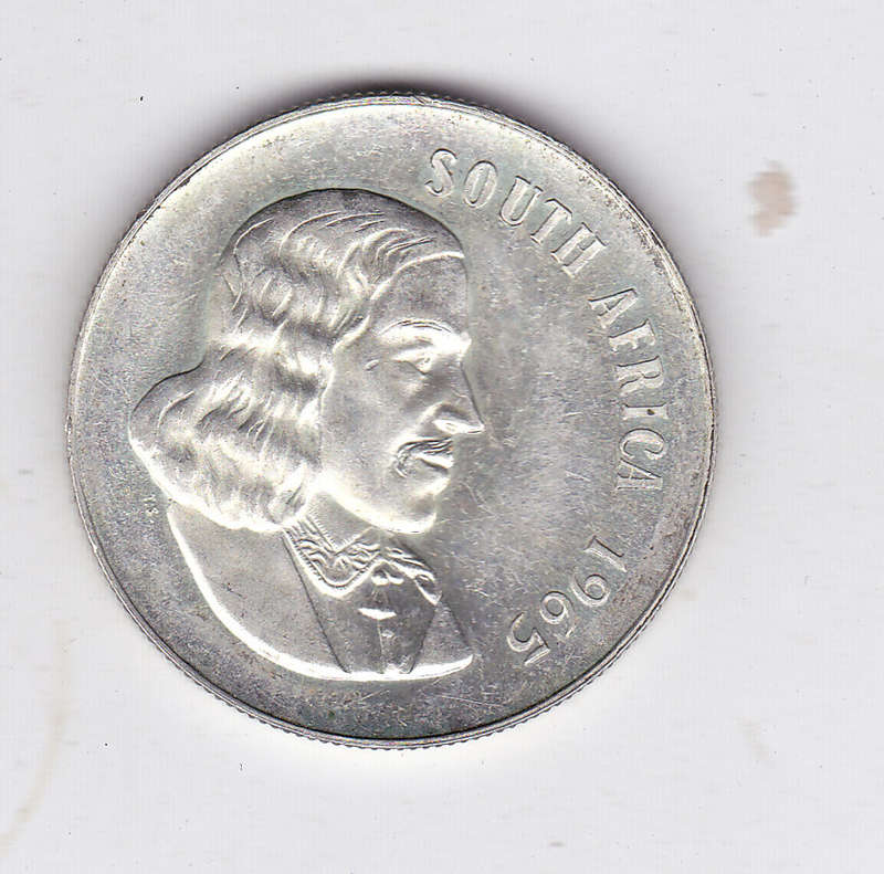SOUTH AFRICA R1 1965 ENGLISH LEGEND EF