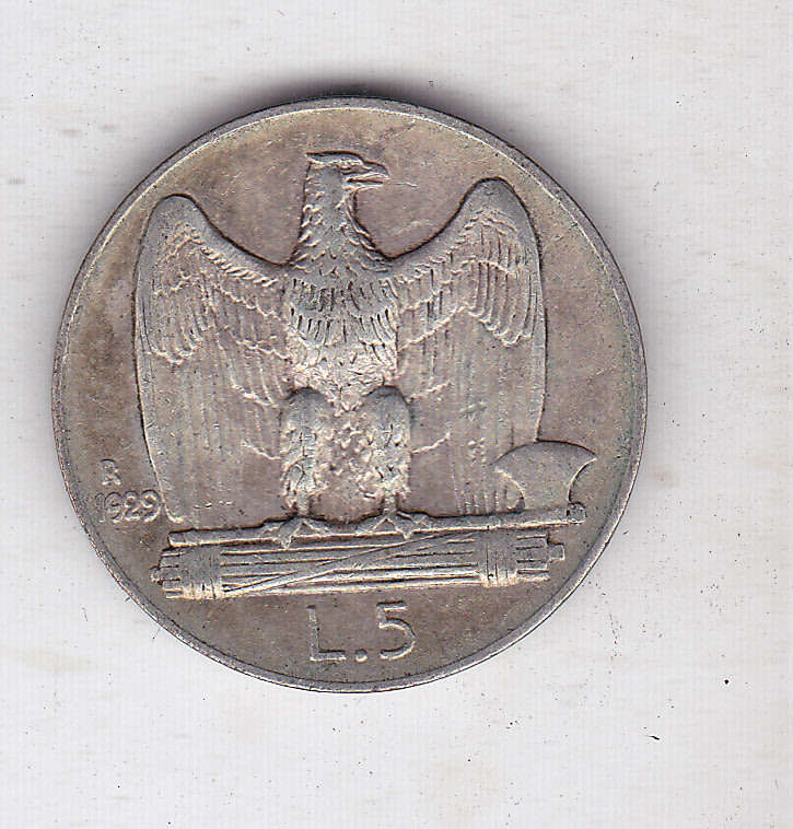 ITALY 5 LIRA 1929 R