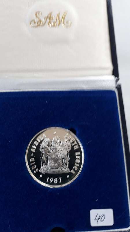 SOUTH AFRICA R1 1987 PROOF SILVER IN BOX
