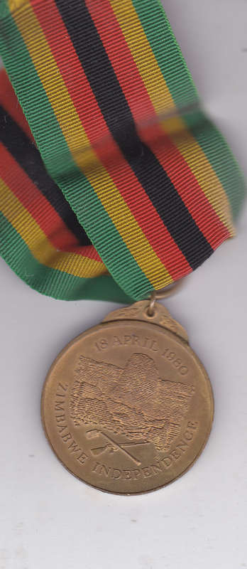 ZIMBABWE INDEPENDENCE MEDAL 1980 #28118 F/S WITH RIBBON