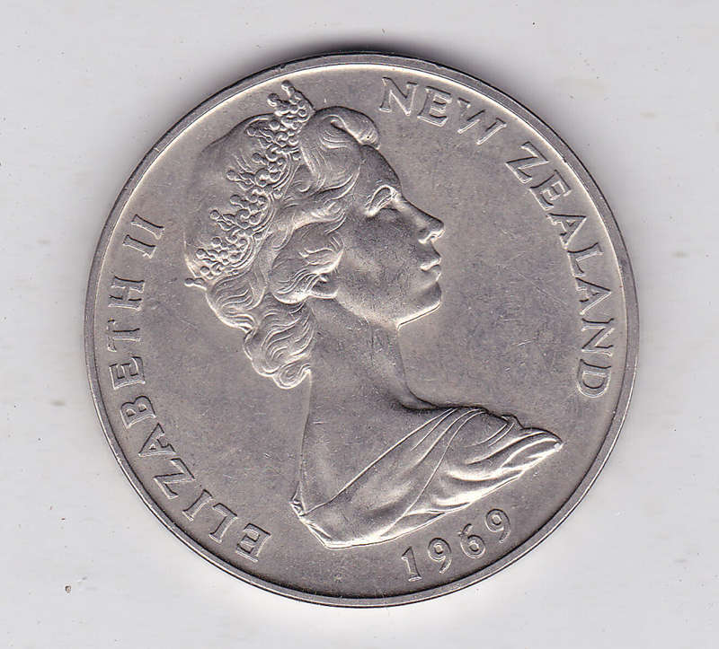 NEW ZEALAND 1 DOLLAR(CROWN) COOK'S CHART 1969 HIGH GRADE