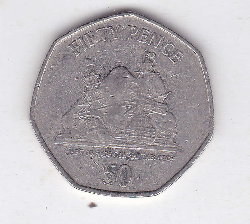 GREAT BRITAIN 50P 2008 CAPTURE OF GIBRALTAR 1704