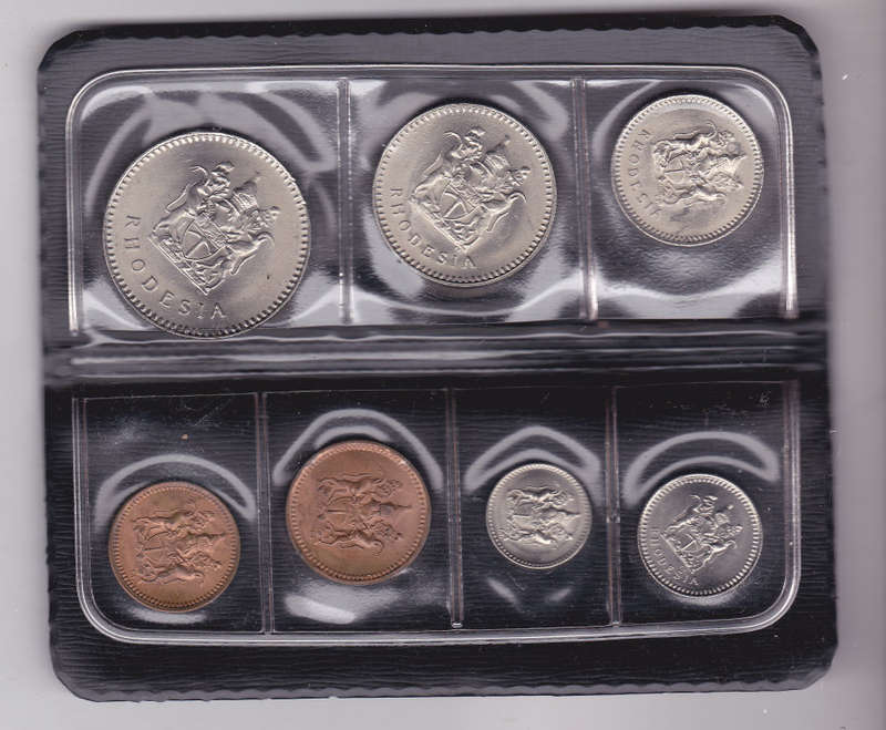RHODESIA COIN WALLET HALF CENT TO 25 CENT UNC