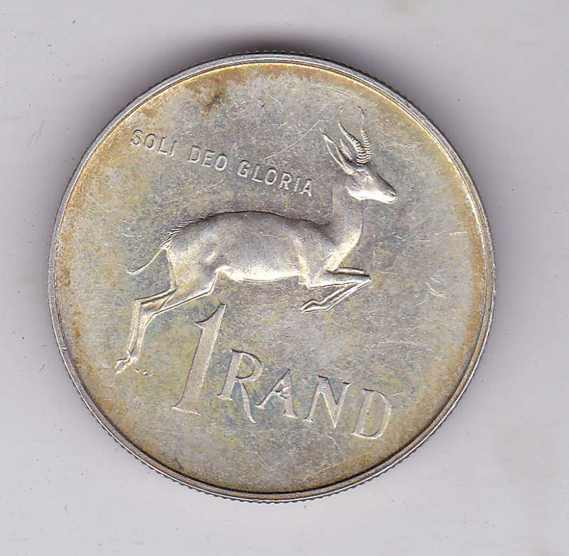 SOUTH AFRICA R1 1965 ENGLISH LEGEND HIGH GRADE