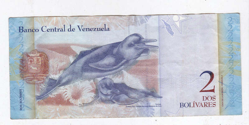 VENEZUELA 2 BOLIVIARES 2012 DOLPHINS