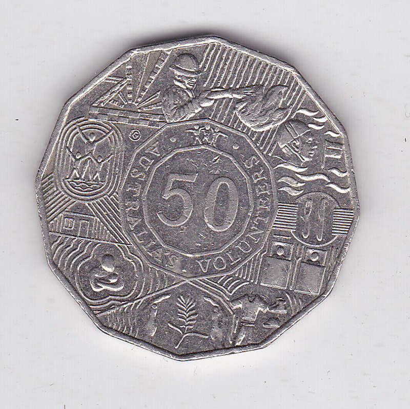 AUSTRALIA 50 CENTS VOLUNTEERS 2003 HIGH GRADE