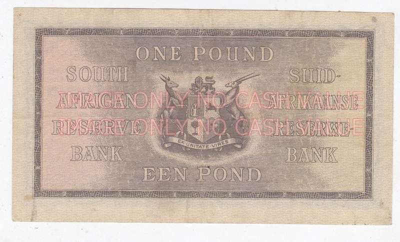 SOUTH AFRICA 1 POUND POSTMUS 25 APRIL 1942 A120 5872559 VF+