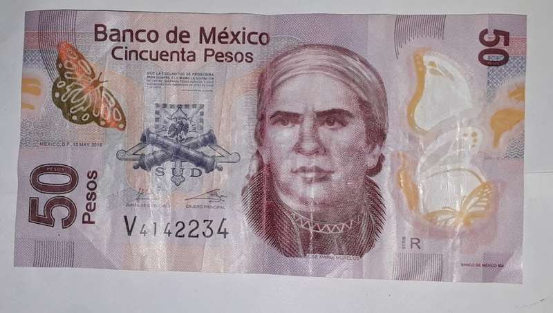 MEXICO 50 PESOS 2015 POLYMER FV=R35