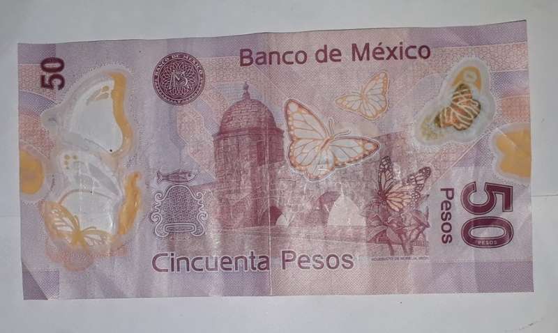 MEXICO 50 PESOS 2015 POLYMER FV=R35