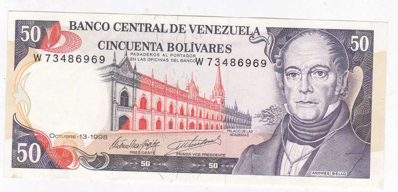 VENEZUELA 50 BOLIVARES 1998 HIGH GRADE