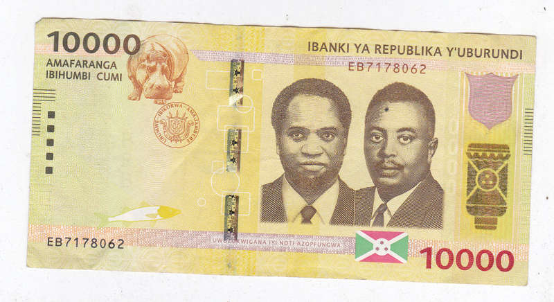 BURUNDI 10000 FRANCS 2015 FV=R79