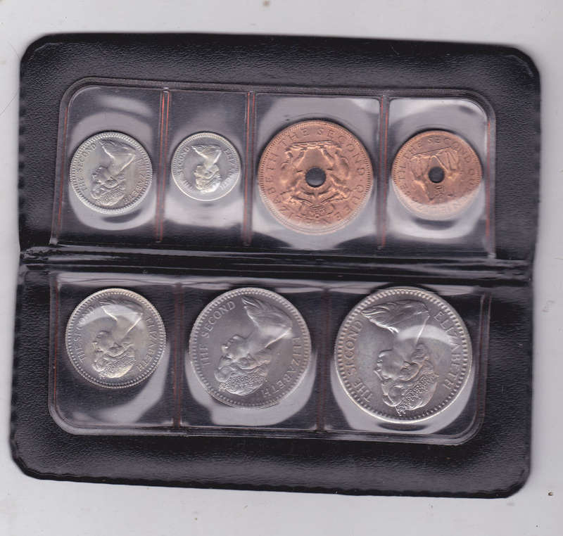 RHODESIA HALF PENNY TO HALF CROWN COIN WALLET 1963-1968