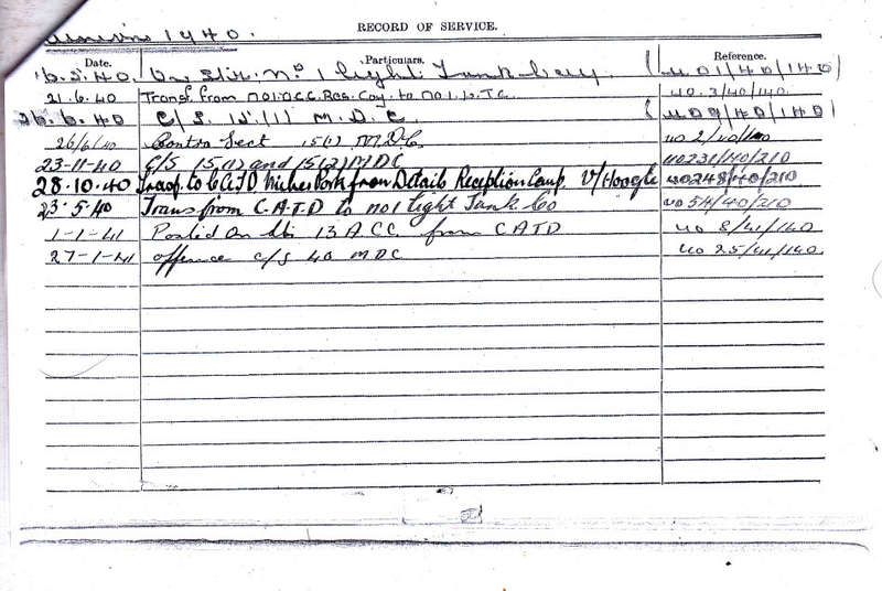 WW2 TRIO - 116388 A.T. GILMOUR WOUNDED IN ACTION  - COPIES SERVICE RECORDS