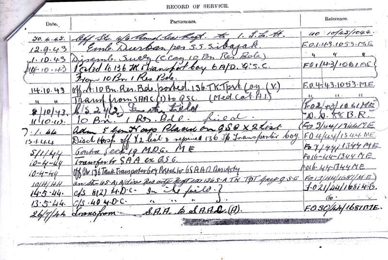 WW2 TRIO - 116388 A.T. GILMOUR WOUNDED IN ACTION  - COPIES SERVICE RECORDS