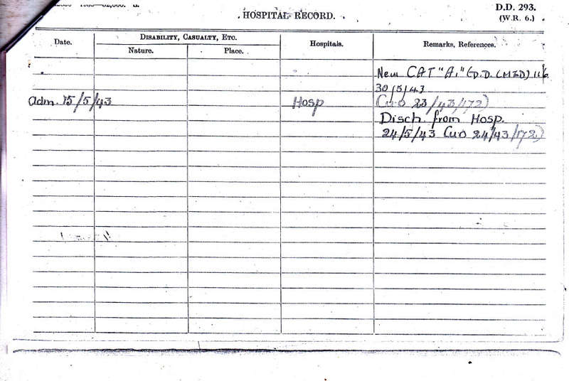 WW2 TRIO - 116388 A.T. GILMOUR WOUNDED IN ACTION  - COPIES SERVICE RECORDS