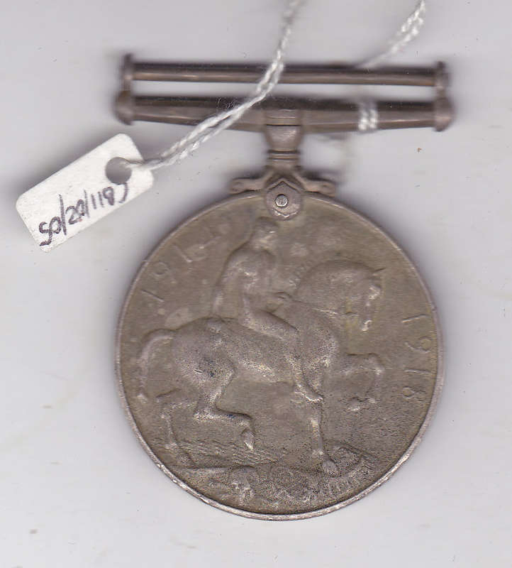 WW1 BRITISH WAR MEDAL PTE. D.N. WILSON- EAST AFRICA + GERMANY- MALARIA