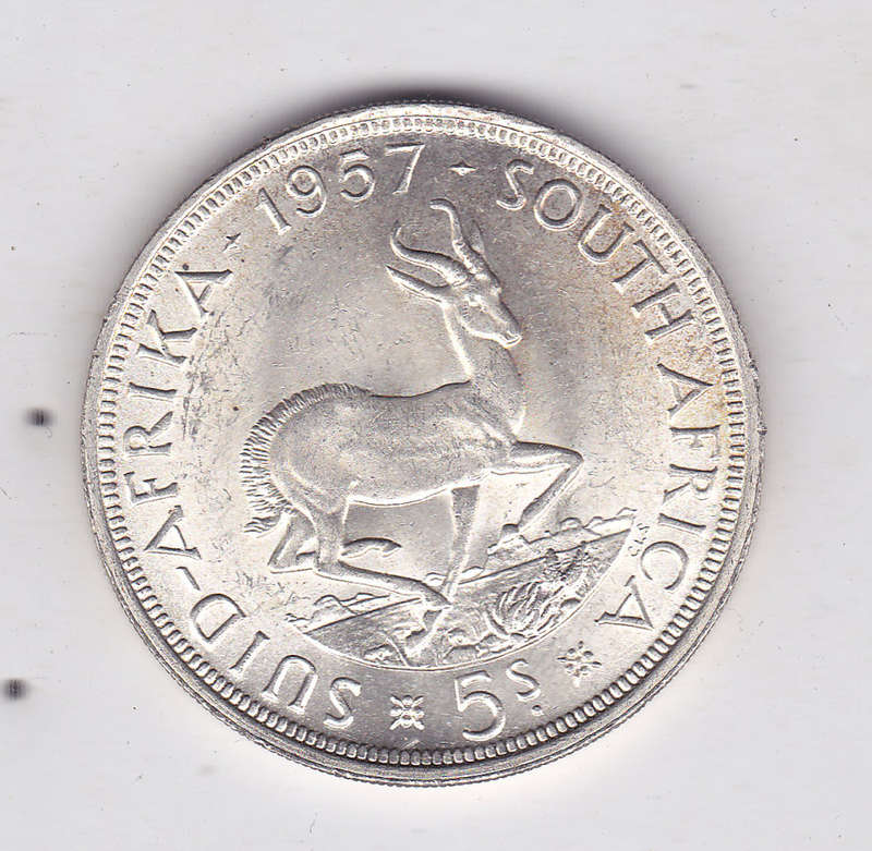 SOUTH AFRICA 5 SHILLINGS 1957 MS