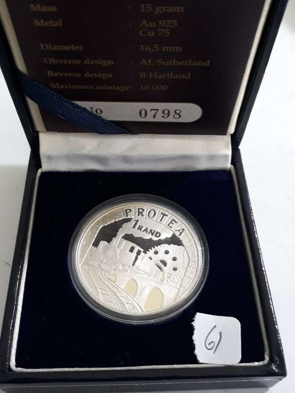 SOUTH AFRICA R1 PROTEA  PROOF TRAIN 1995 WITH COA AND BOX