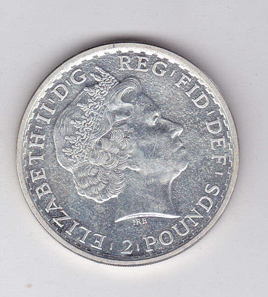 GREAT BRITAIN 2 POUNDS BRITANNIA 1 OUNCE SILVER 2015 XF