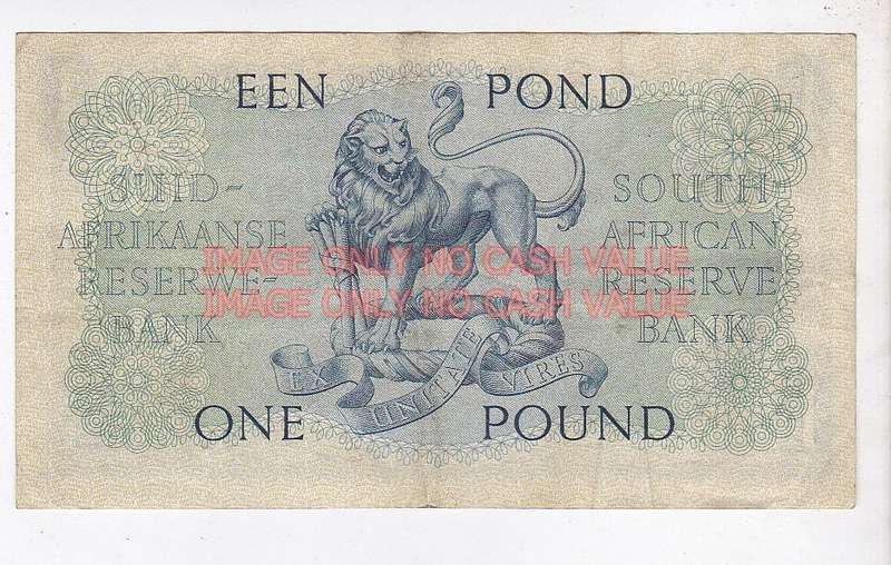 SOUTH AFRICA DE KOCK POUND 8-10-57  B303 686102 HIGH GRADE