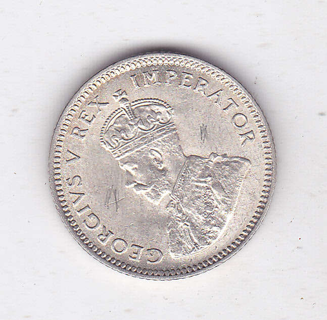 SOUTH AFRICA 6D 1927 UNC DETAILS (SOME OBVERSE SCRATCHES)