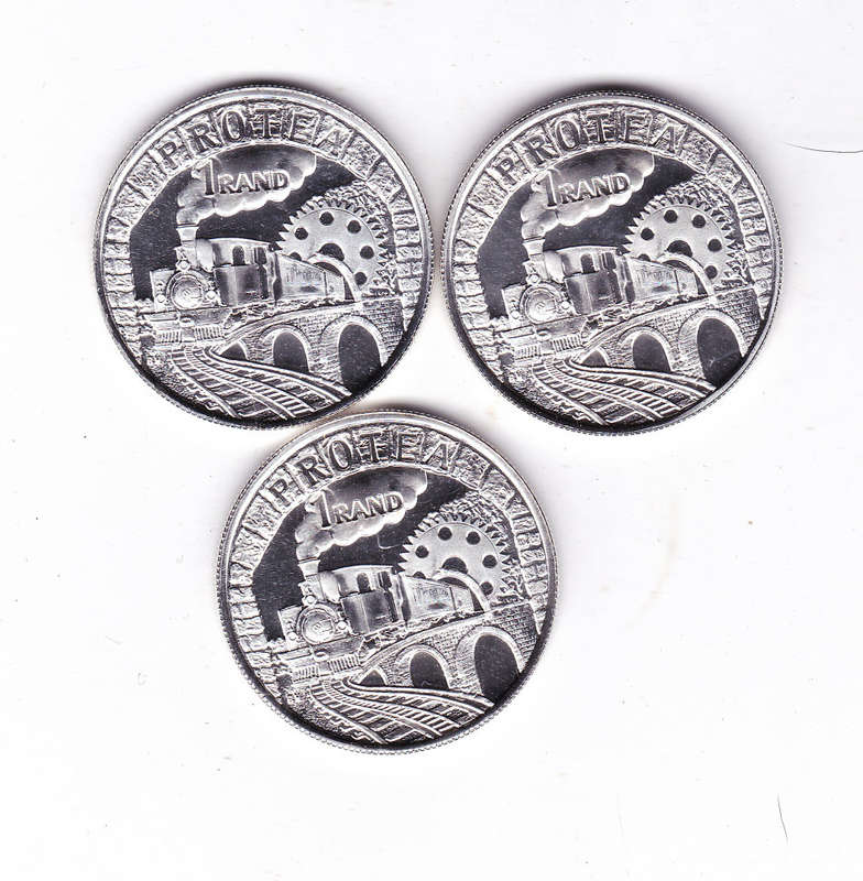 SOUTH AFRICA R1 1995 RAILWAYS UNC- BID PER COIN - 3 AVAILABLE