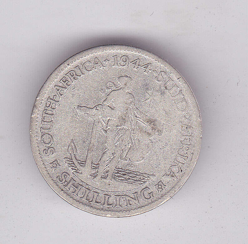 SOUTH AFRICA SHILLING 1944 RARE DATE