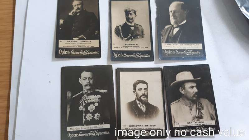 OGDENS GUINEA GOLD CIGARETTE CARDS - MOSTLY BOER WAR PERSONALITIES BOTHA, DE WET , ETC - 26 CARDS
