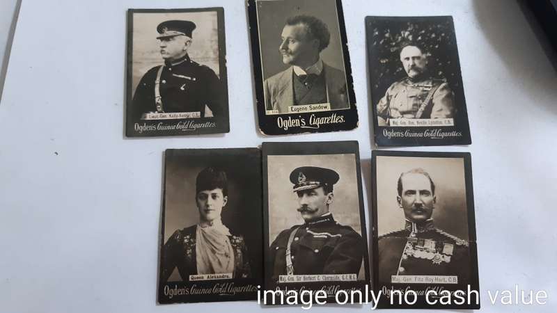 OGDENS GUINEA GOLD CIGARETTE CARDS - MOSTLY BOER WAR PERSONALITIES BOTHA, DE WET , ETC - 26 CARDS