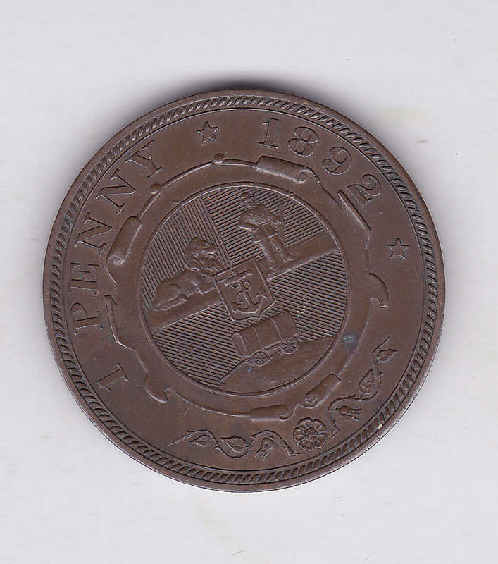 ZAR KRUGER 1892 PENNY AUNC