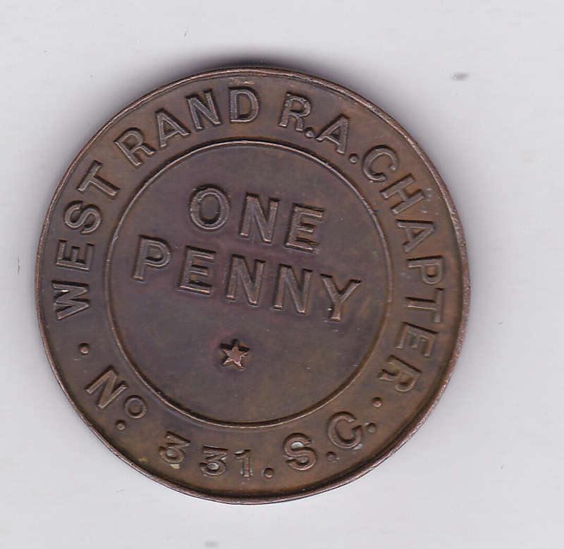 WEST RAND CHAPTER MASONIC PENNY