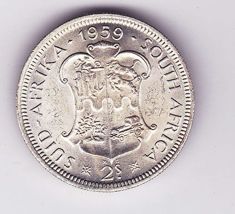 SOUTH AFRICA 2 SHILLINGS 1959 UNC