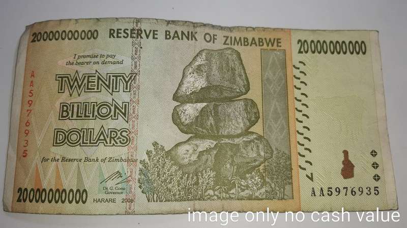 ZIMBABWE 20 BILLION DOLLARS 2008