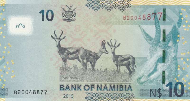 NAMIBIA $10 HIGH GRADE 2015