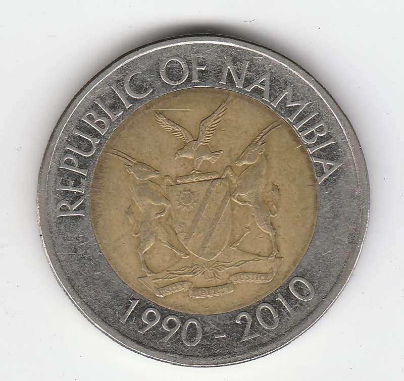 NAMIBIA $10 SAM NUJOMA 2010 BI-METAL