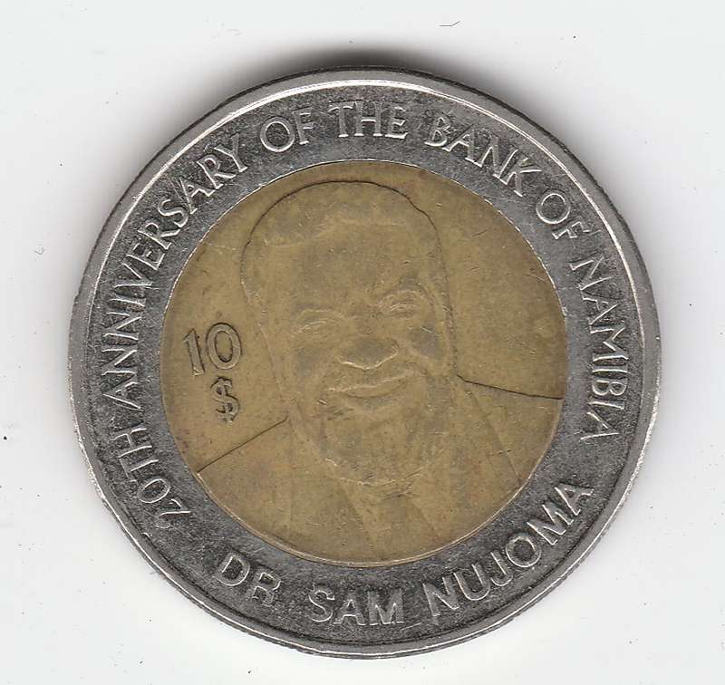 NAMIBIA $10 SAM NUJOMA 2010 BI-METAL