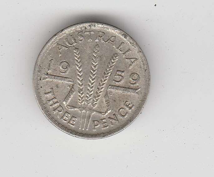 AUSTRALIA THREE PENCE SILVER1959