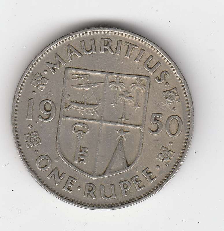 MAURITIUS ONE RUPEE 1950