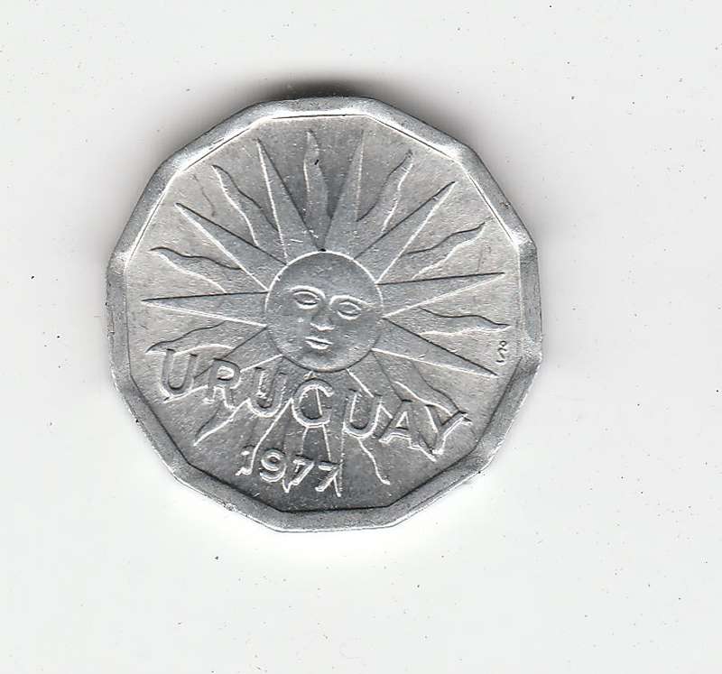 URUGUAY TO CENTESIMAS 1977 HIGH-GRADE