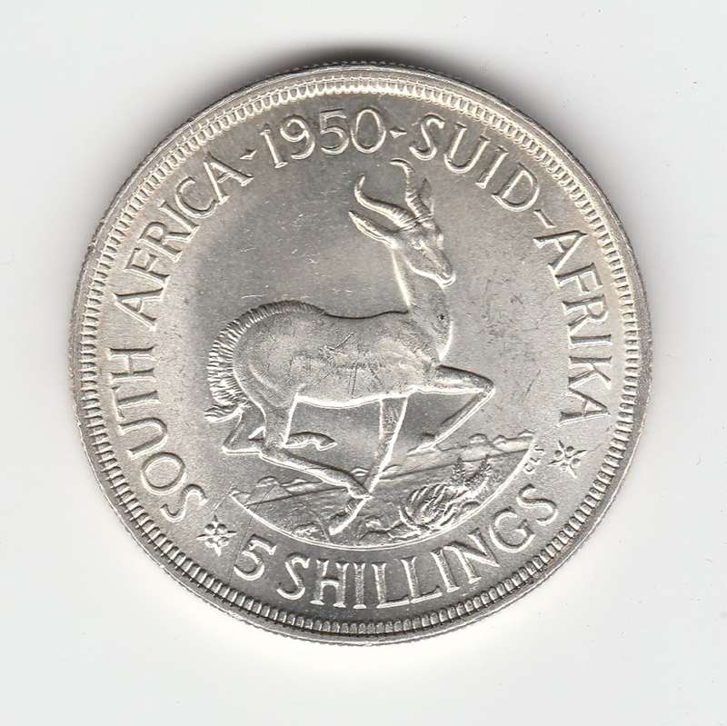 SOUTH AFRICA 5 SHILLINGS 1950 MINT STATE