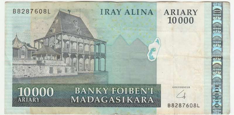 MADAGASCAR 10000 ARIARY FACE VALUE=R45