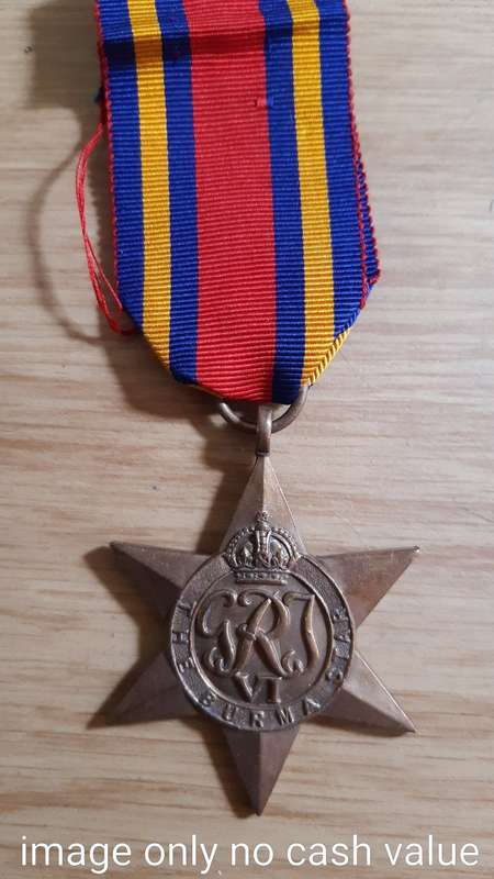 WWII ORIGINAL BURMA STAR WITH RIBBON FULL SIZE